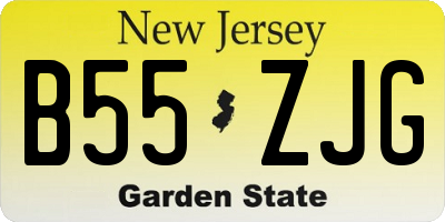 NJ license plate B55ZJG