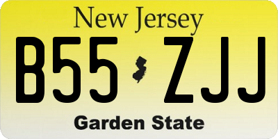 NJ license plate B55ZJJ