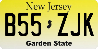 NJ license plate B55ZJK