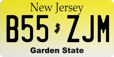 NJ license plate B55ZJM