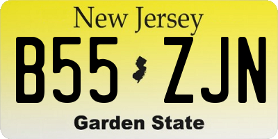 NJ license plate B55ZJN