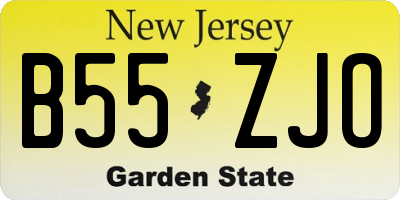 NJ license plate B55ZJO