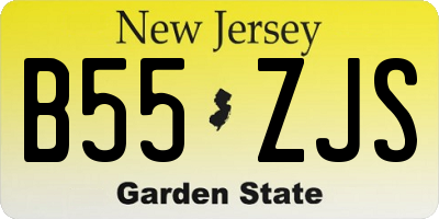 NJ license plate B55ZJS