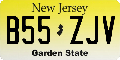 NJ license plate B55ZJV