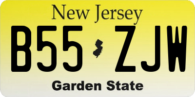 NJ license plate B55ZJW