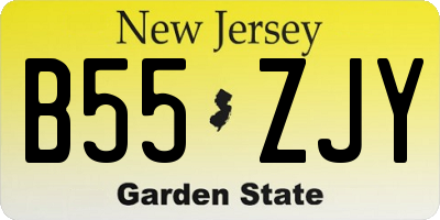 NJ license plate B55ZJY