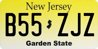 NJ license plate B55ZJZ