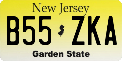 NJ license plate B55ZKA