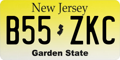 NJ license plate B55ZKC