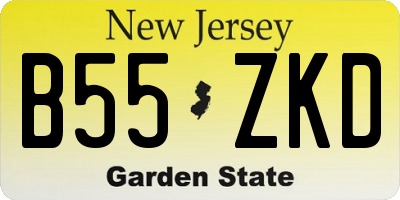 NJ license plate B55ZKD