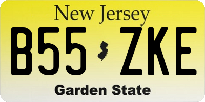 NJ license plate B55ZKE