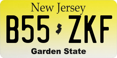 NJ license plate B55ZKF
