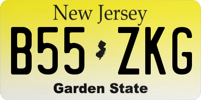 NJ license plate B55ZKG