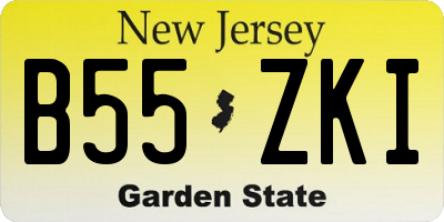 NJ license plate B55ZKI