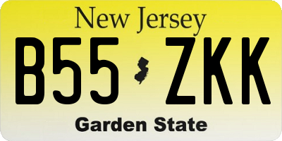 NJ license plate B55ZKK