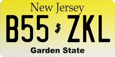 NJ license plate B55ZKL