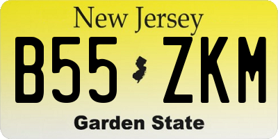 NJ license plate B55ZKM