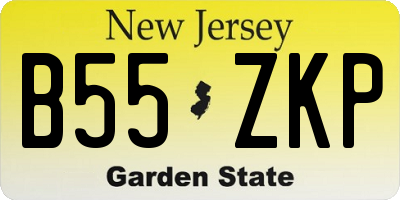 NJ license plate B55ZKP