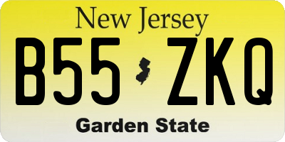 NJ license plate B55ZKQ