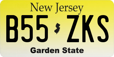 NJ license plate B55ZKS