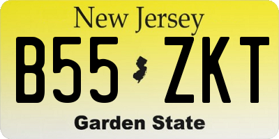 NJ license plate B55ZKT