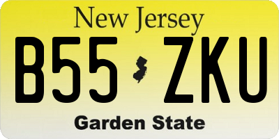 NJ license plate B55ZKU