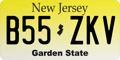 NJ license plate B55ZKV