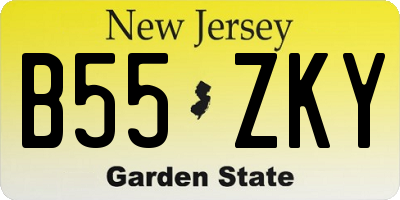 NJ license plate B55ZKY