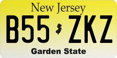 NJ license plate B55ZKZ