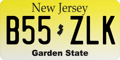 NJ license plate B55ZLK