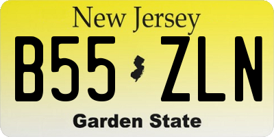 NJ license plate B55ZLN