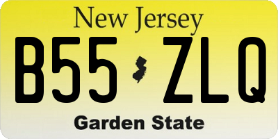 NJ license plate B55ZLQ