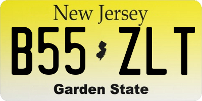 NJ license plate B55ZLT