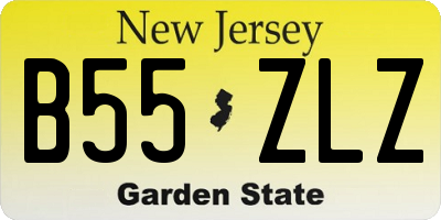 NJ license plate B55ZLZ