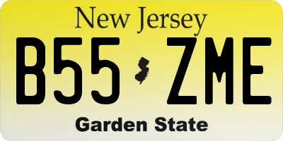 NJ license plate B55ZME