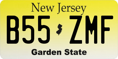NJ license plate B55ZMF