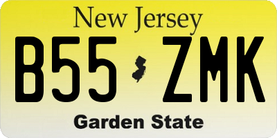 NJ license plate B55ZMK
