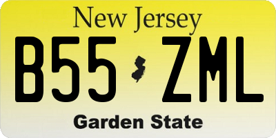 NJ license plate B55ZML
