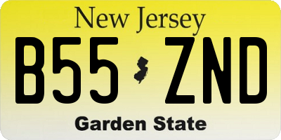 NJ license plate B55ZND