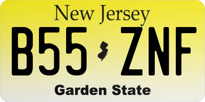 NJ license plate B55ZNF