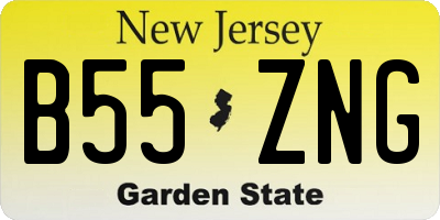 NJ license plate B55ZNG