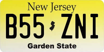 NJ license plate B55ZNI