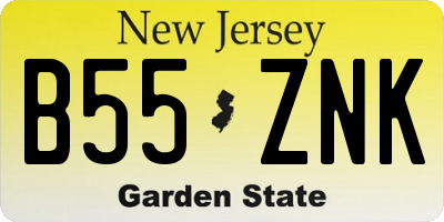 NJ license plate B55ZNK