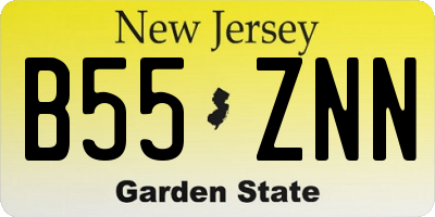 NJ license plate B55ZNN