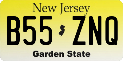 NJ license plate B55ZNQ