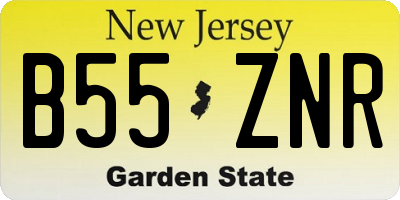 NJ license plate B55ZNR