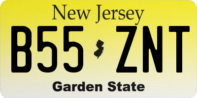 NJ license plate B55ZNT