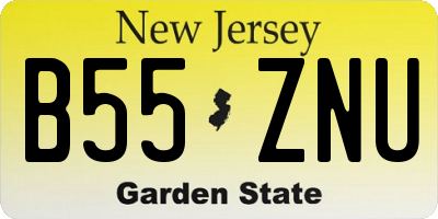 NJ license plate B55ZNU