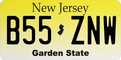 NJ license plate B55ZNW