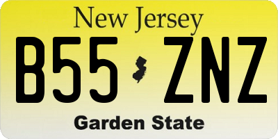 NJ license plate B55ZNZ